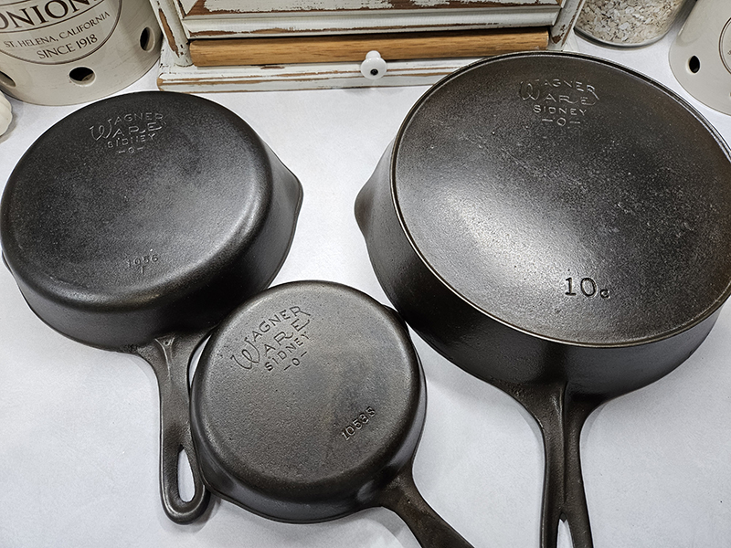 Three Wagner cast iron pans - October 2024 Homesteading Update