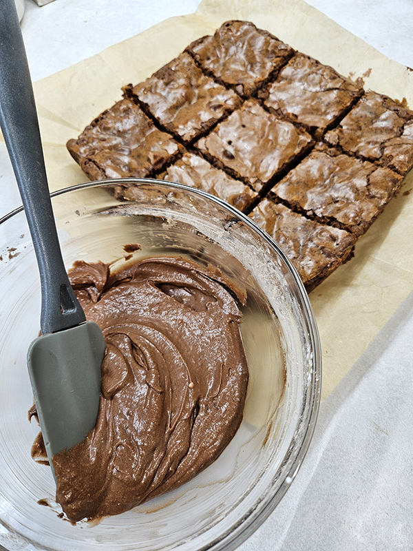 Chocolate frosting and homemade brownies - January 2025 Homesteading Update