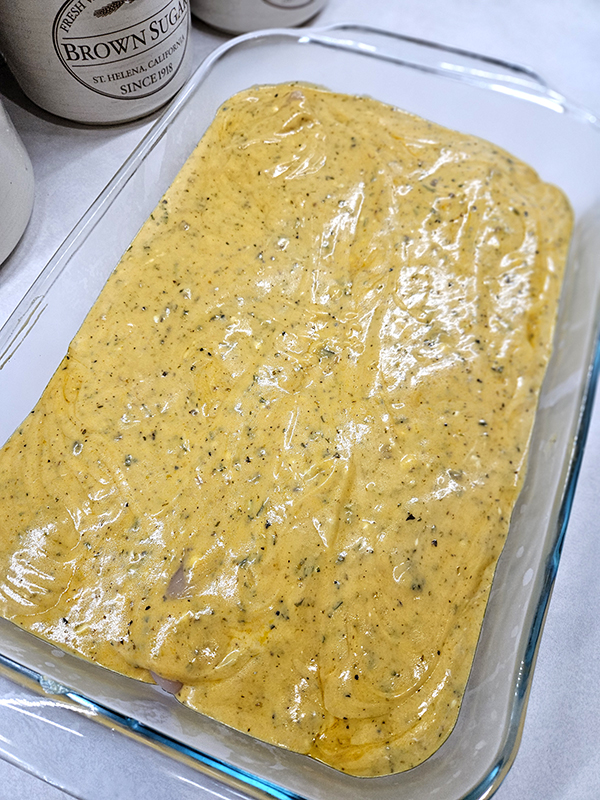 Prepared dish ready for baking