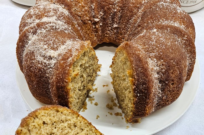 Apple Cider Doughnut Cake Made Using A Bundt Pan