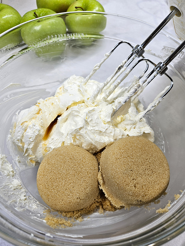 Adding brown sugar and vanilla