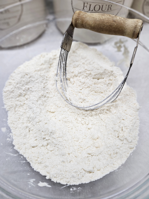 A bowl of flour and an old blender - Bread Flour and All-Purpose Flour