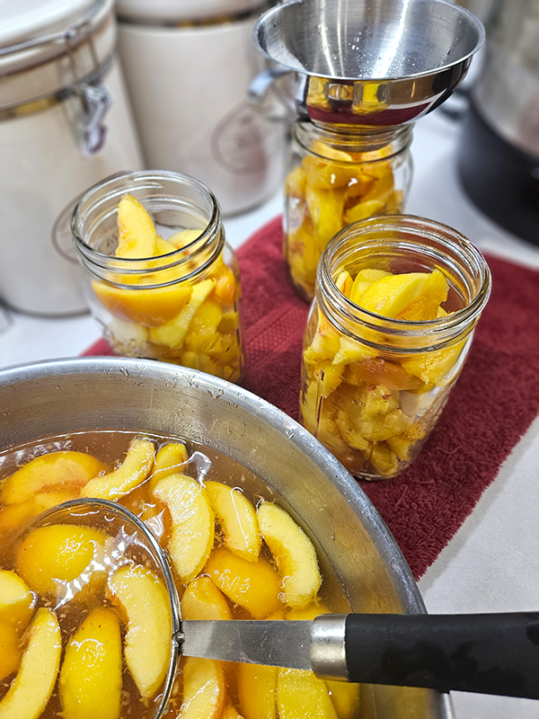 Filling the jars - Canning Fresh Peaches