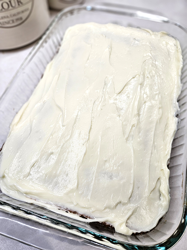 Carrot bars with cream cheese frosting