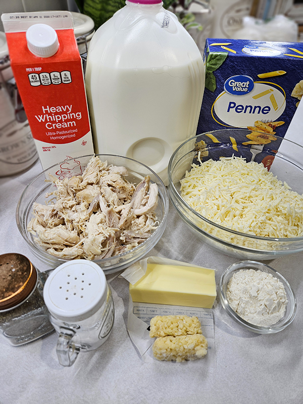 chicken alfredo penne bake ingredients