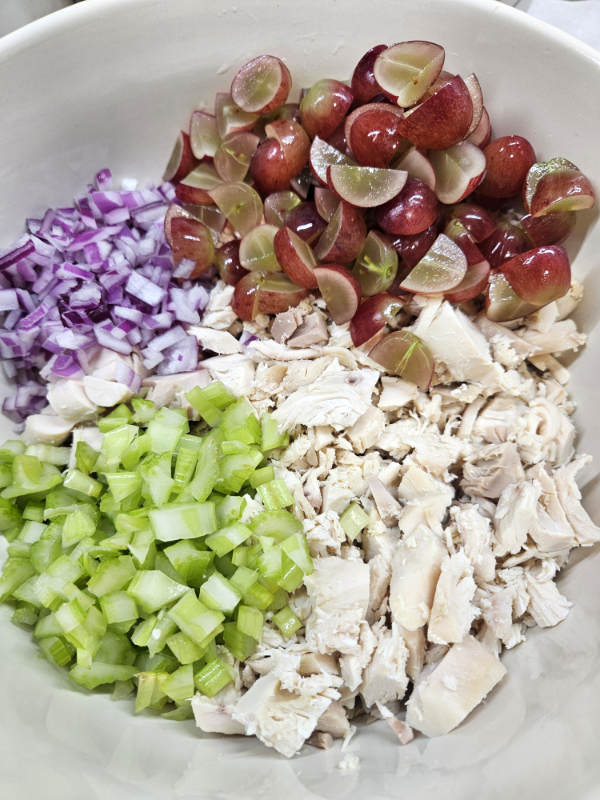 The main ingredients for Homemade Chicken Salad