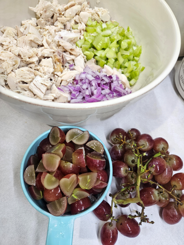 Grapes prepped for the Homemade Chicken Salad