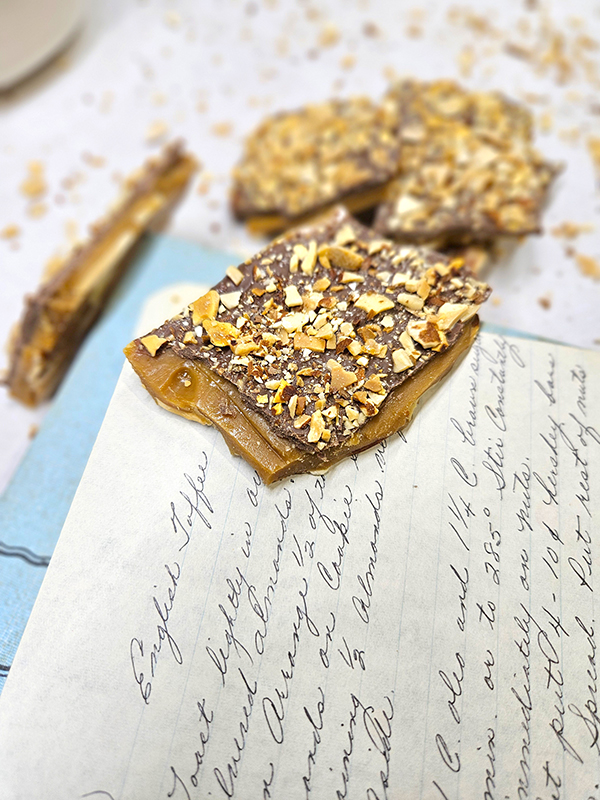 English toffee and an old handwritten recipe - 2025 December Homesteading Update