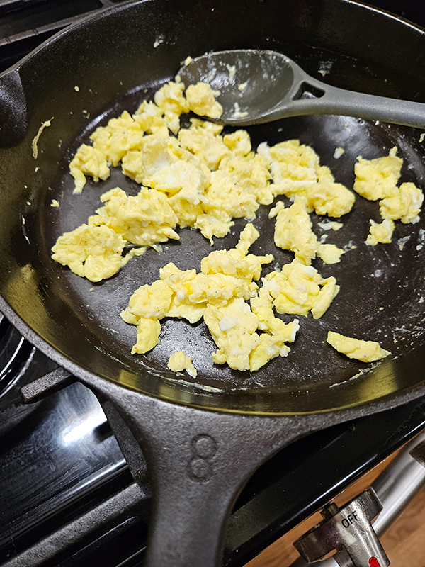 Scrambled eggs cooked
