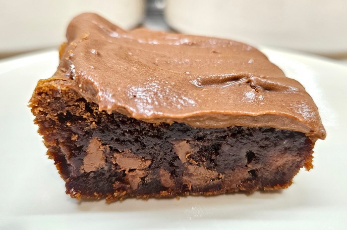 Fudgy Chocolate Chip Brownies With Homemade Frosting