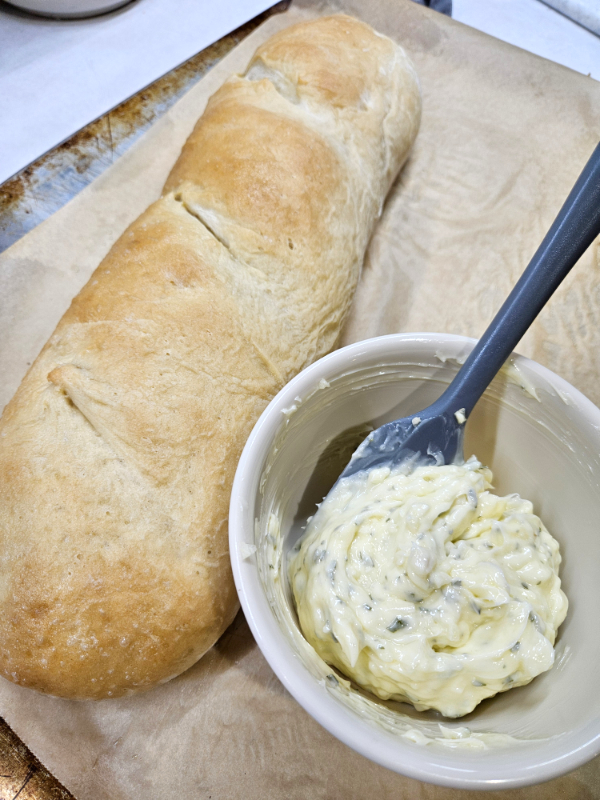 Loaf bread and garlic butter spread - French Loaf Garlic Bread
