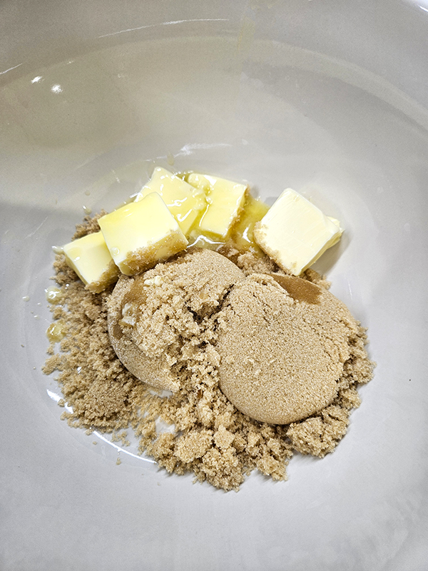 softened butter and brown sugar