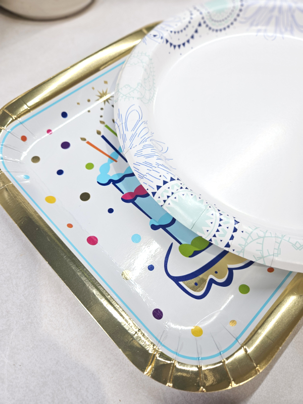 two paper plates