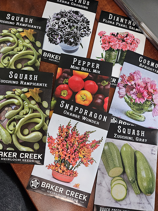 seed packets - January 2026 Homesteading Update