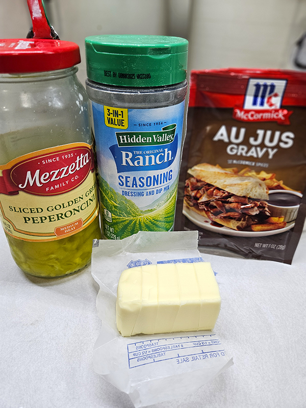 ingredients for Mississippi Pot Roast