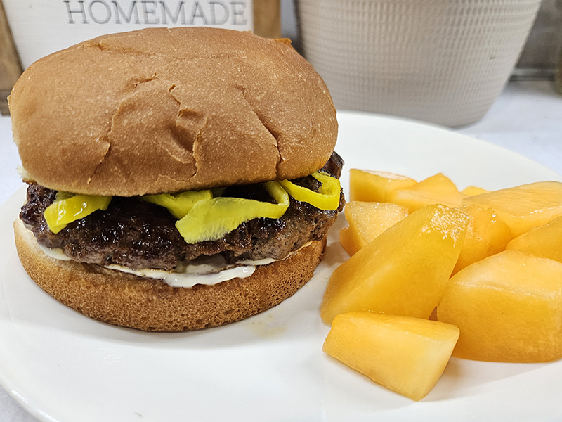 Mississippi smash burger and muskmelon