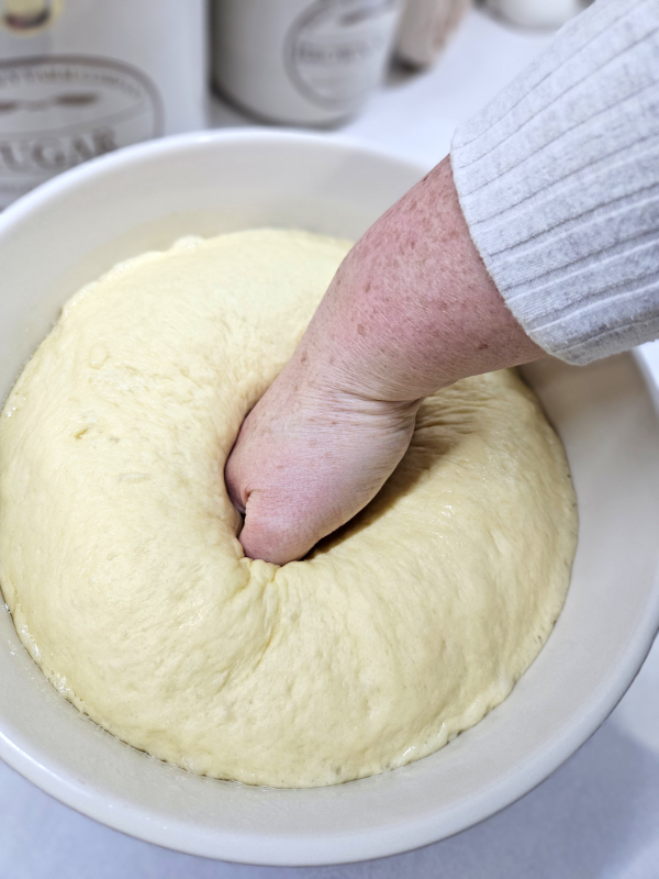 Punching down the dough