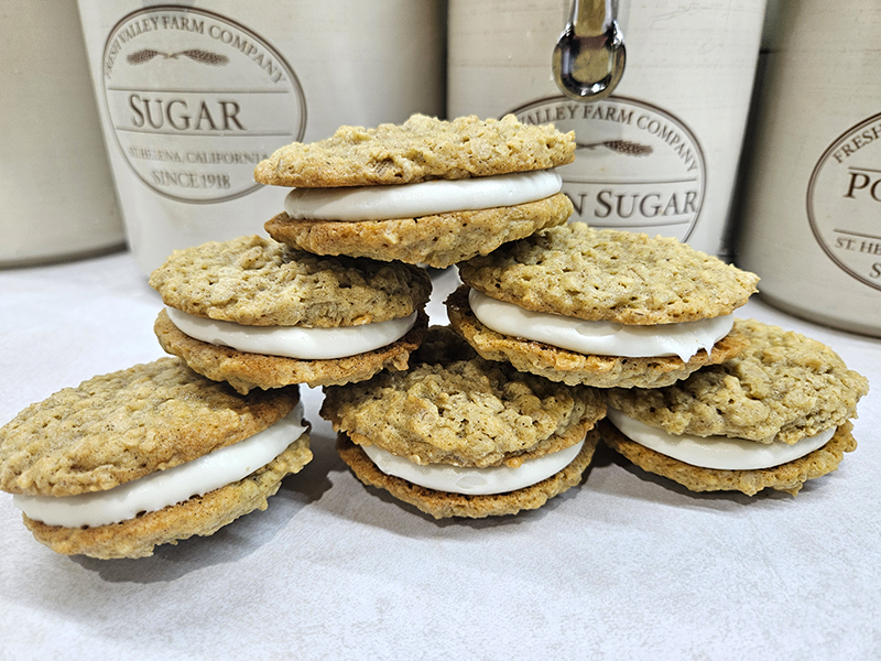 A stack of oatmeal cream pies