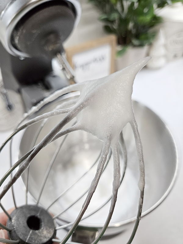 Stiff peak stage with egg whites - old fashioned divinity