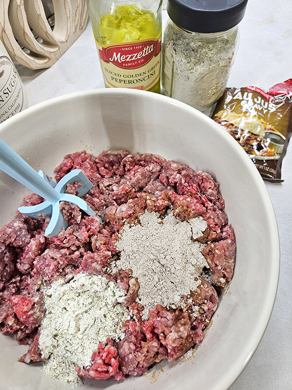 Ingredients for Pepperoncini Pepper Smash Burgers
