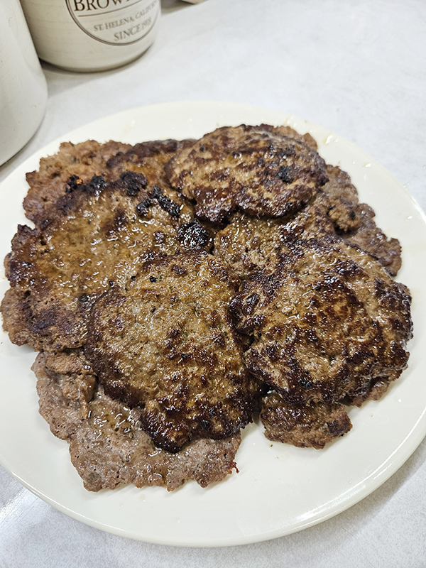 A plate of beef patties