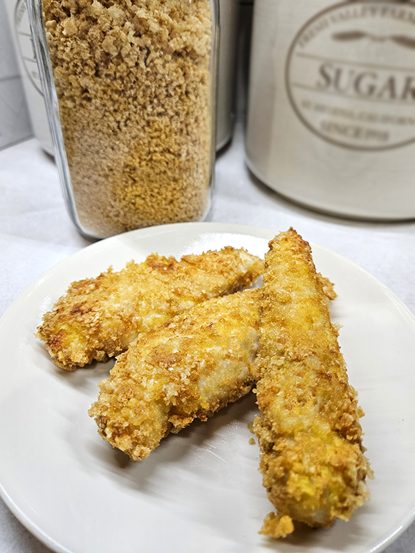 three pork panko crispy chicken tenders
