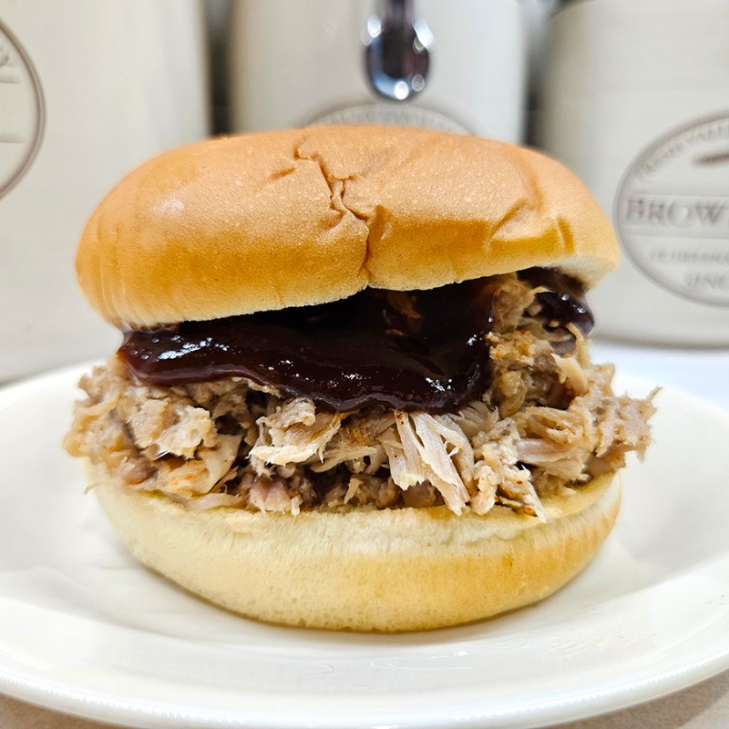 BBQ Slow Cooker Pulled Pork Sandwich