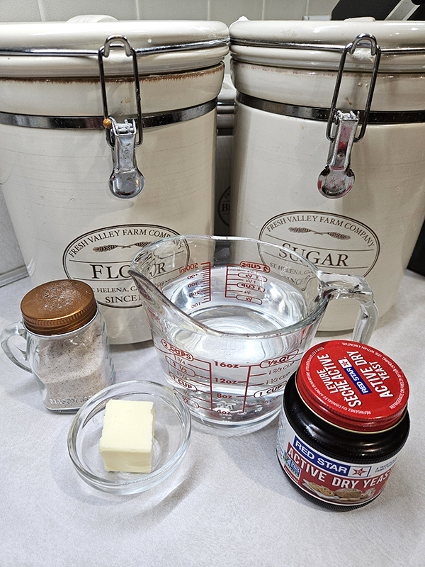 Ingredients for Pullman sandwich bread