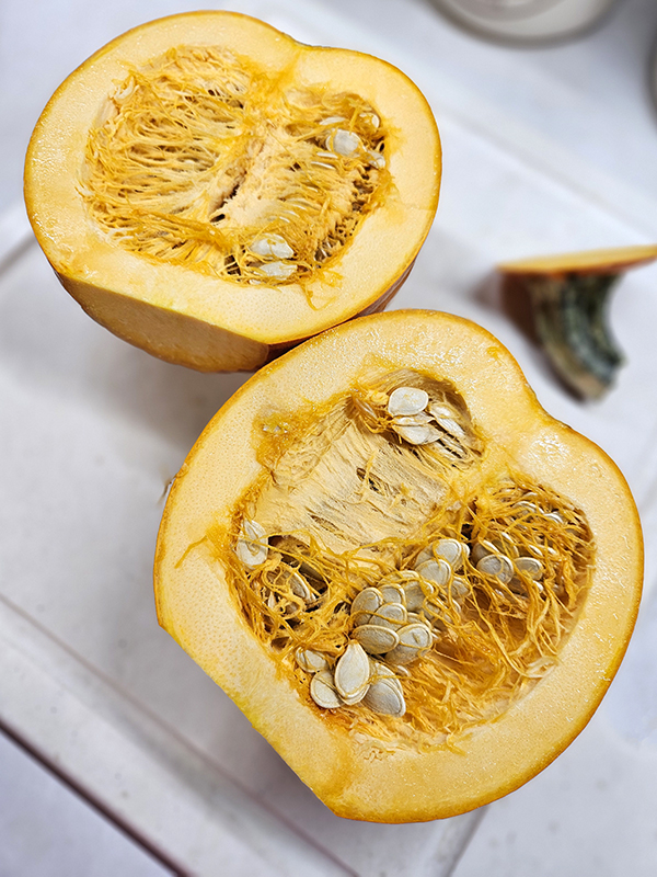 pumpkins cut in half