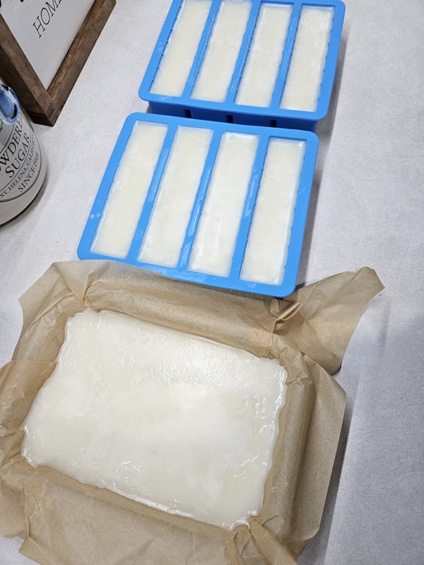 hardened beef tallow in molds - easily render tallow