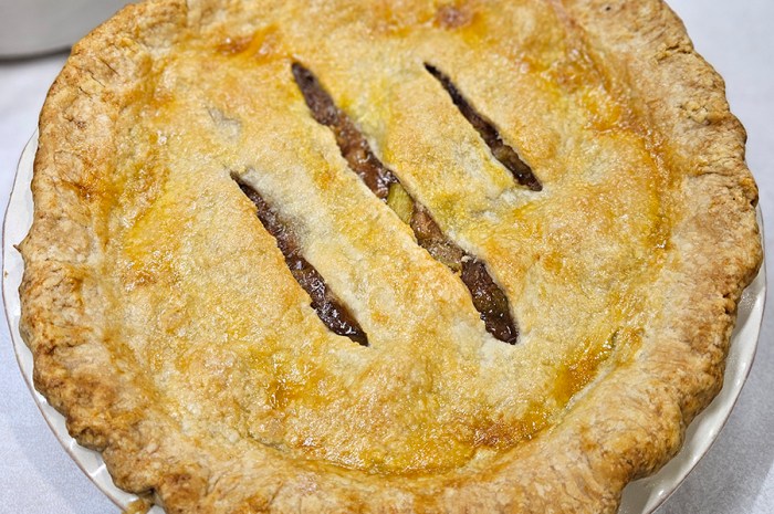 Homemade Rhubarb Pie Made Using Fresh Or Frozen Rhubarb