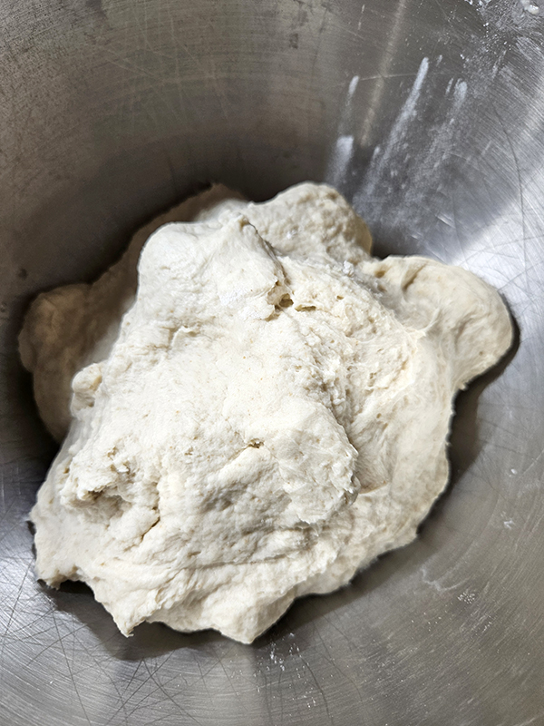 The dough after mixing - Sourdough Discard Pretzel Bites 