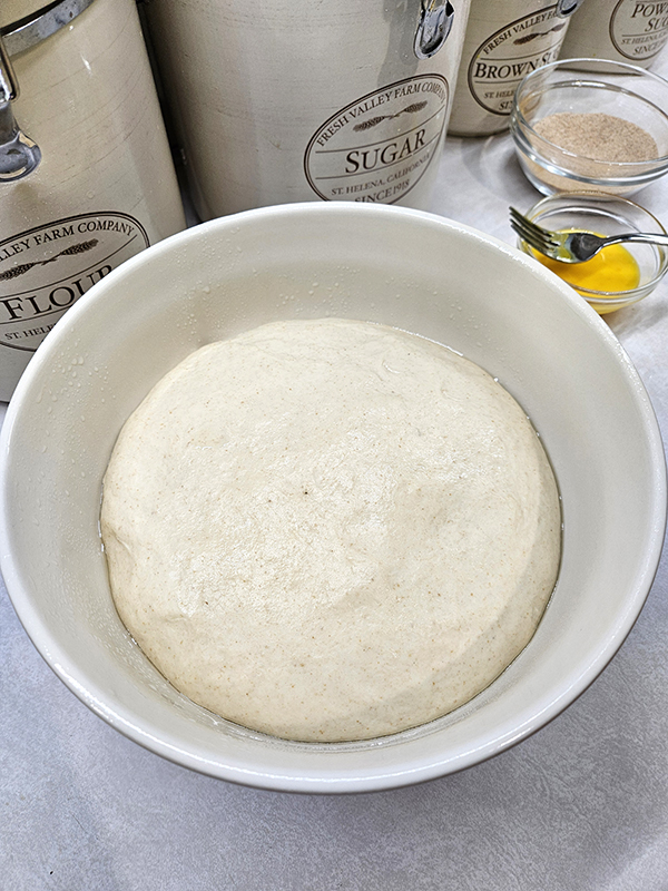 Proofed pretzel dough