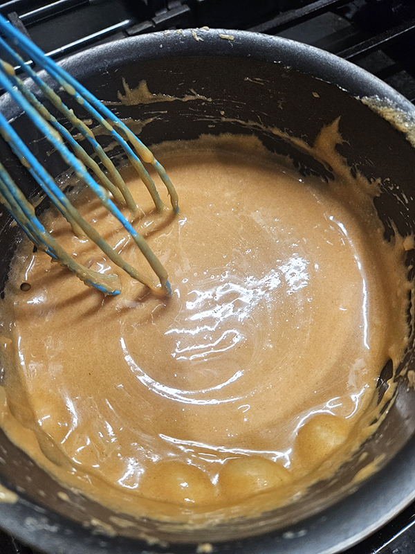 The peanut butter mixture melted.