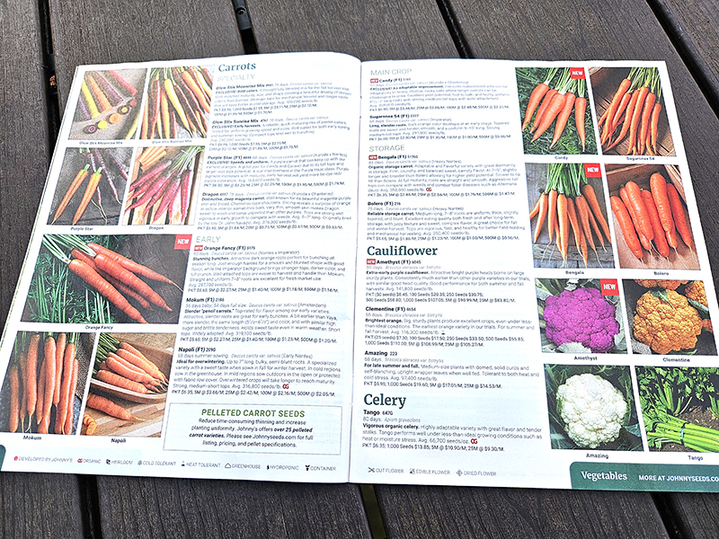 An interior page of Johnny's Seed Catalog
