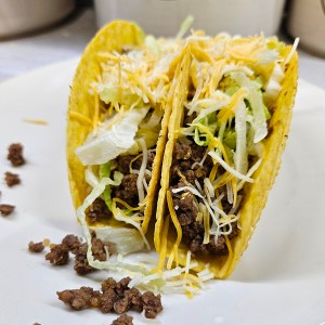 homemade taco seasoning in two tacos
