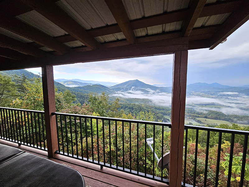 The view from our VRBO in Tennessee was amazing during the fall.