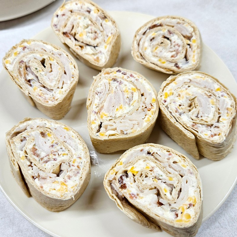 Turkey Bacon Ranch Pinwheels on a plate