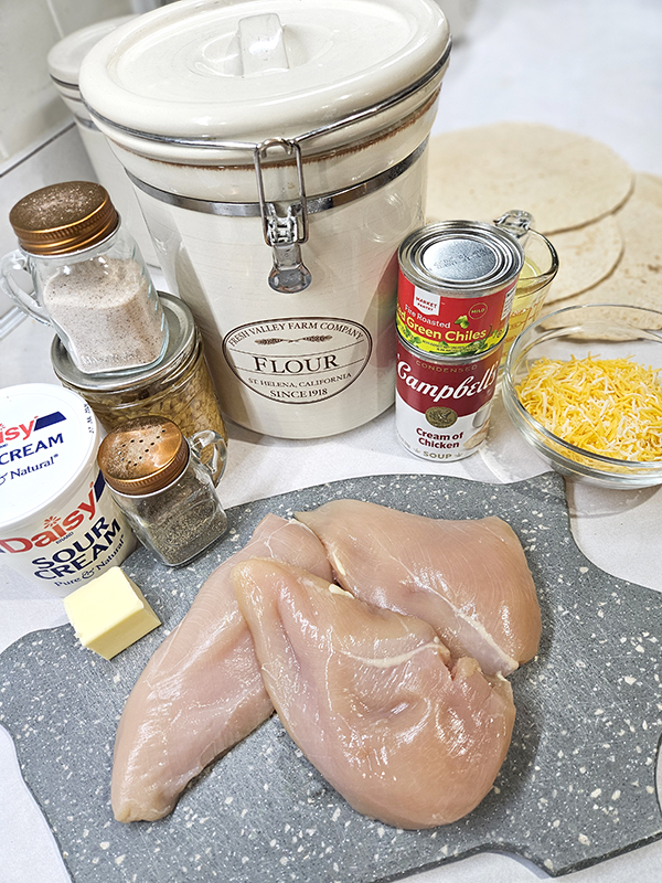 Ingredients for Easy White Chicken Enchiladas